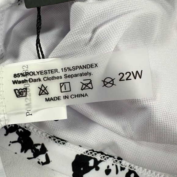 NWT DACO Plus Size Black White 2 Piece Swimsuit Adjustable - Size 22 - Picture 7 of 9